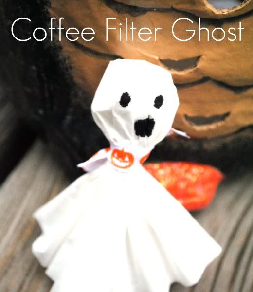 Coffee Filter Ghost Craft for Halloween