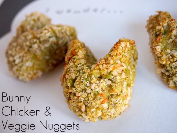 bunny chicken and veggie nuggets