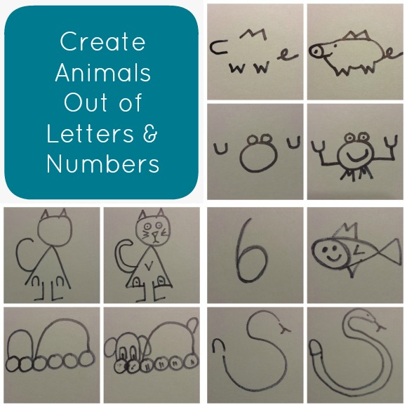 how to create animals out of letters and numbers