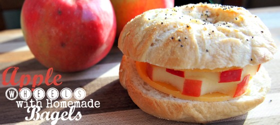 Apple Wheels and Homemade Bagel Sandwich Recipe with Lil Snappers