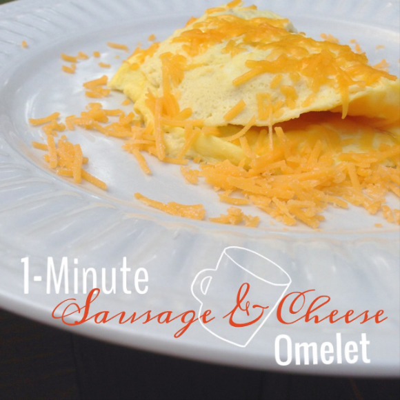 1 Minute Sausage & Cheese Omelet #TeamEggs #ad