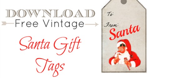 free vintage santa gift tags for Christmas