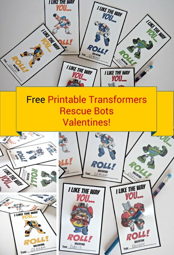 Free Printable Transformers Rescue Bots Valentines #StreamTeam
